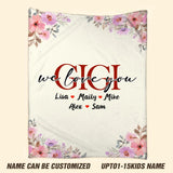 Personalized Grandma Gigi Mommy Aunt Your Own Title We Love You Kid Name Quilt Blanket Printed QTHY2812