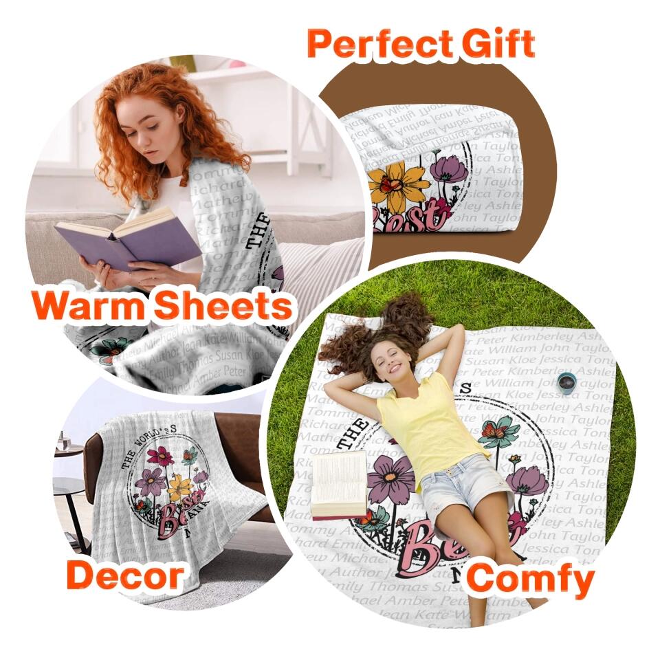 Personalized The World's Best Grandma Quilt Blanket Printed QTDT2912