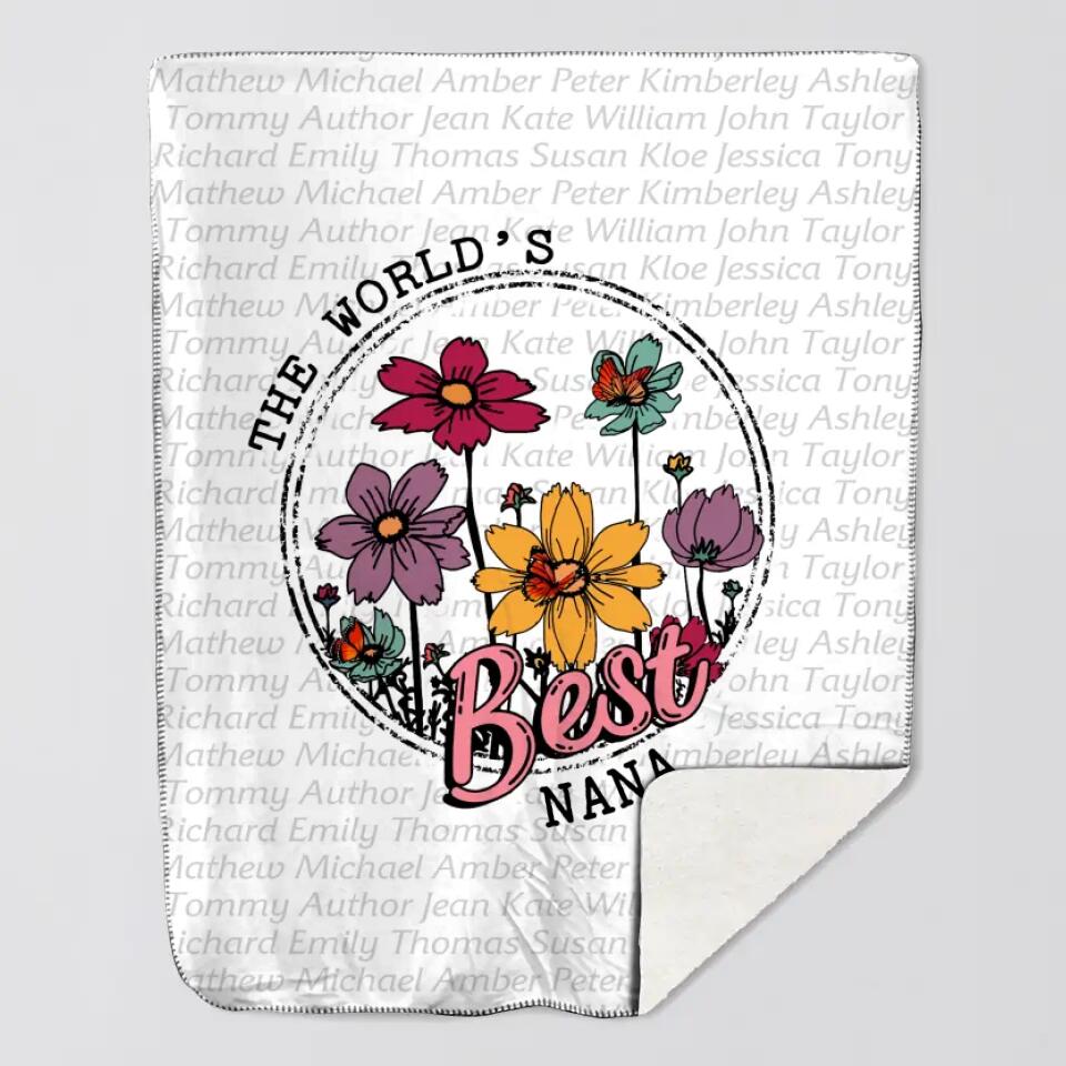 Personalized The World's Best Grandma Quilt Blanket Printed QTDT2912