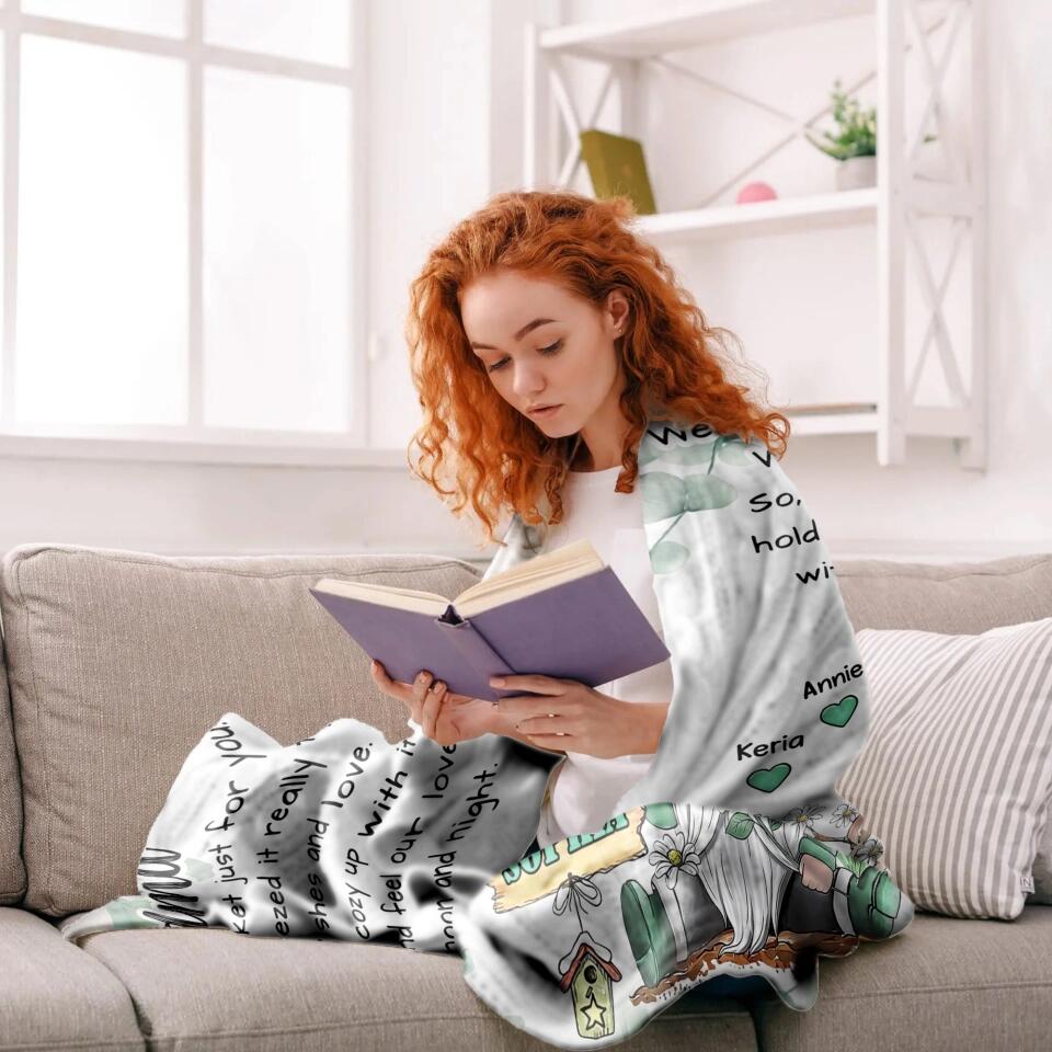 Personalized  Grandma Love From Grandkids Kid Nam Hippie Quilt Blanket Printed 22DEC-HQ29