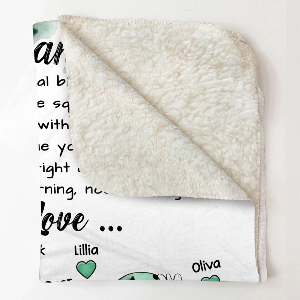 Personalized  Grandma Love From Grandkids Kid Nam Hippie Quilt Blanket Printed 22DEC-HQ29