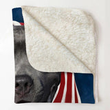 Personalized Your Pitbull Image US Flag Quilt Blanket Printed QTHQ0301