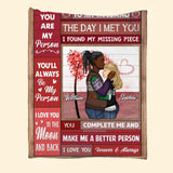 Personalized To My Husband The Day I Met You i Found My Missing Piece Couple Quilt Blanket Printed PNHQ0401