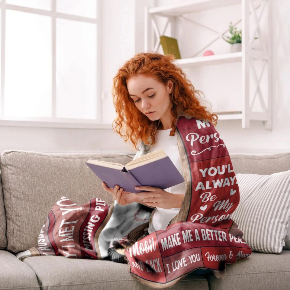 Personalized To My Husband The Day I Met You i Found My Missing Piece Couple Quilt Blanket Printed PNHQ0401