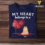 Personalized My Heart Belongs To A Cat Tshirt Printed 23JAN-DT06