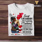 Personalized Wife Shirt Sorry I’m Already Taken By Freaking Awesome Husband Tshirt Printed 23JAN-HQ06