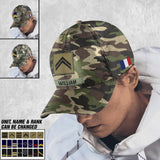 Personalized French Soldier/ Veteran Rank Camo Peaked Cap 3D Printed 23JAN-DT06
