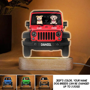 Personalized Dog Jeep Lovers Led Lamp Printed 23JAN-DT07