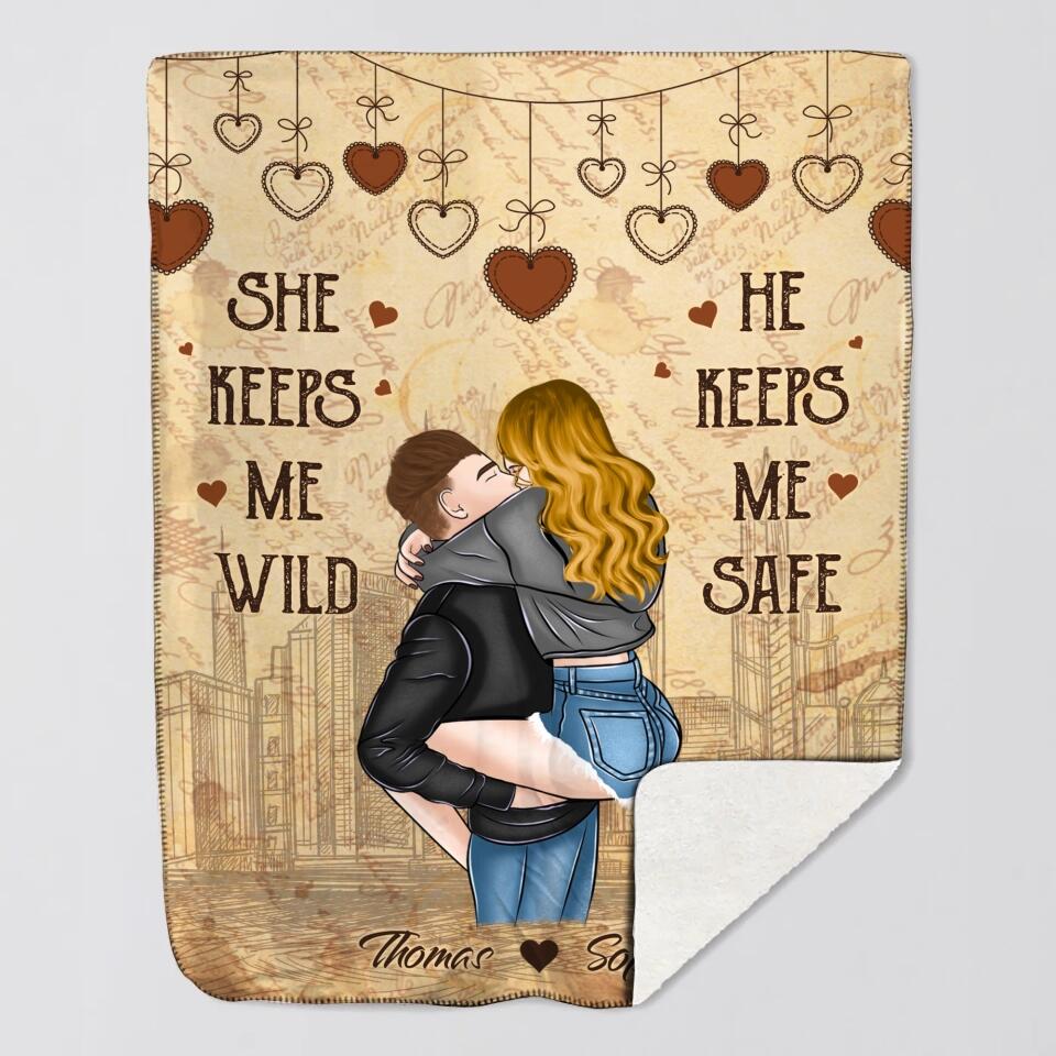 Personalized I Like Her Butt I Like His Bread Couple Quilt Blanket Printed PNDT0901