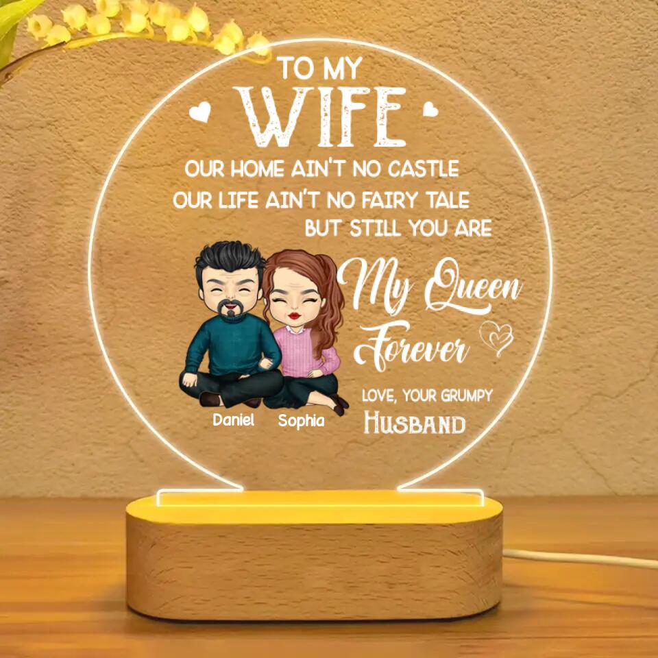 Personalized To My Wife My Queen Forever, Love From Husband Led Lamp Printed QTDT0901