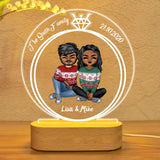 Personalized Family Diamond Couple Valentine's Gifts Led Lamp Printed PNHY1001