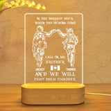 Personalized In The Darkest Hour When The Demons Come Call On Me Brother Canadian Soldier/ Veteran Led Lamp Printed QTHQ1101