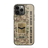 Personalized UK Soldier/ Veteran Once A Soldier Always A Soldier Phonecase 3D Printed QTDT1101