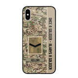 Personalized UK Soldier/ Veteran Once A Soldier Always A Soldier Phonecase 3D Printed QTDT1101