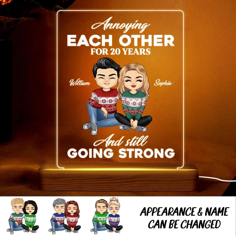Personalized Annoying Each Other For 20 Years Couple Led Lamp Printed QTDT1201