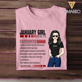 Personalized January Girl Facts Tshirt Printed 23JAN-HY12