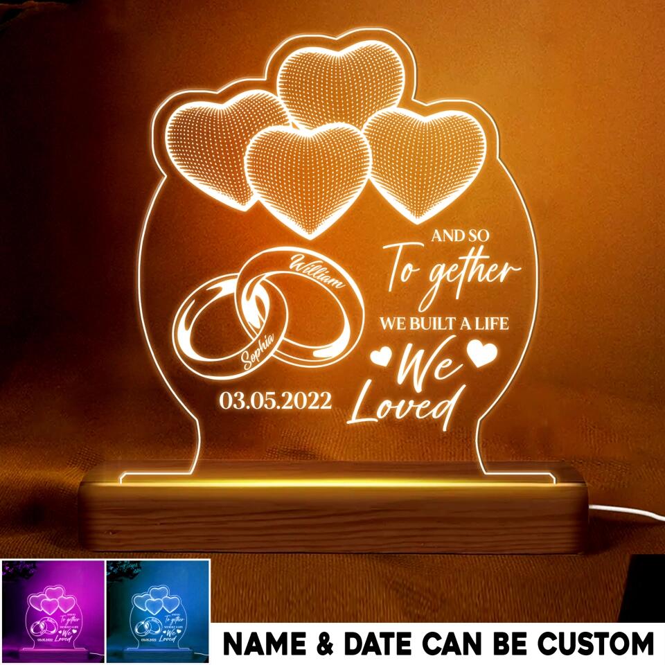 Personalized And So Together We Built A Life We Loved Couple Led Lamp Printed PNHQ1401