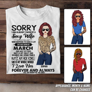 Personalized Taken By A March Sexy Wife  Tshirt Printed PNDT1601