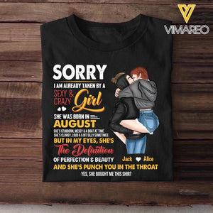 Personalized Taken By An August Sexy And Crazy Girl Tshirt Printed PNDT1601