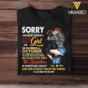 Personalized Taken By An October Sexy And Crazy Girl Tshirt Printed PNDT1601