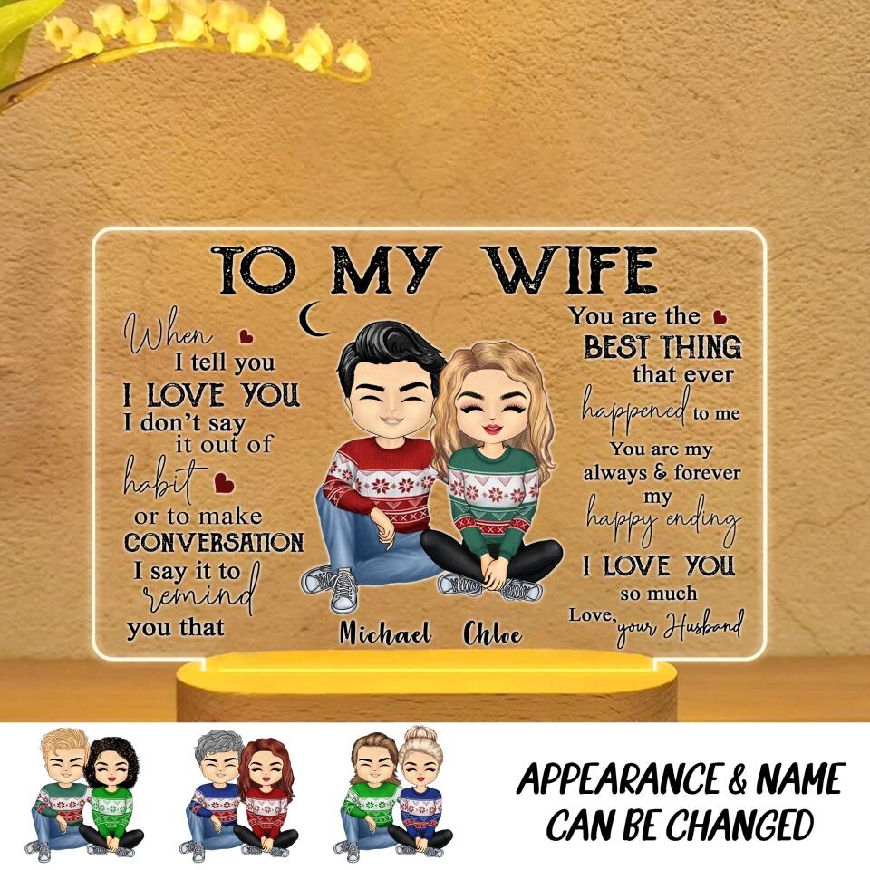 Personalized To my Wife Couple Husband Led Lamp Printed QTVD180123