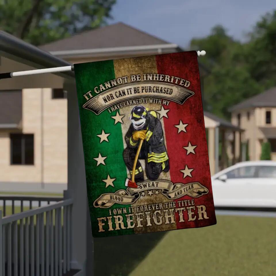 Personalized Italian Firefighter House Flag Printed 23JAN-DT18