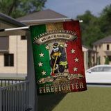 Personalized Italian Firefighter House Flag Printed 23JAN-DT18