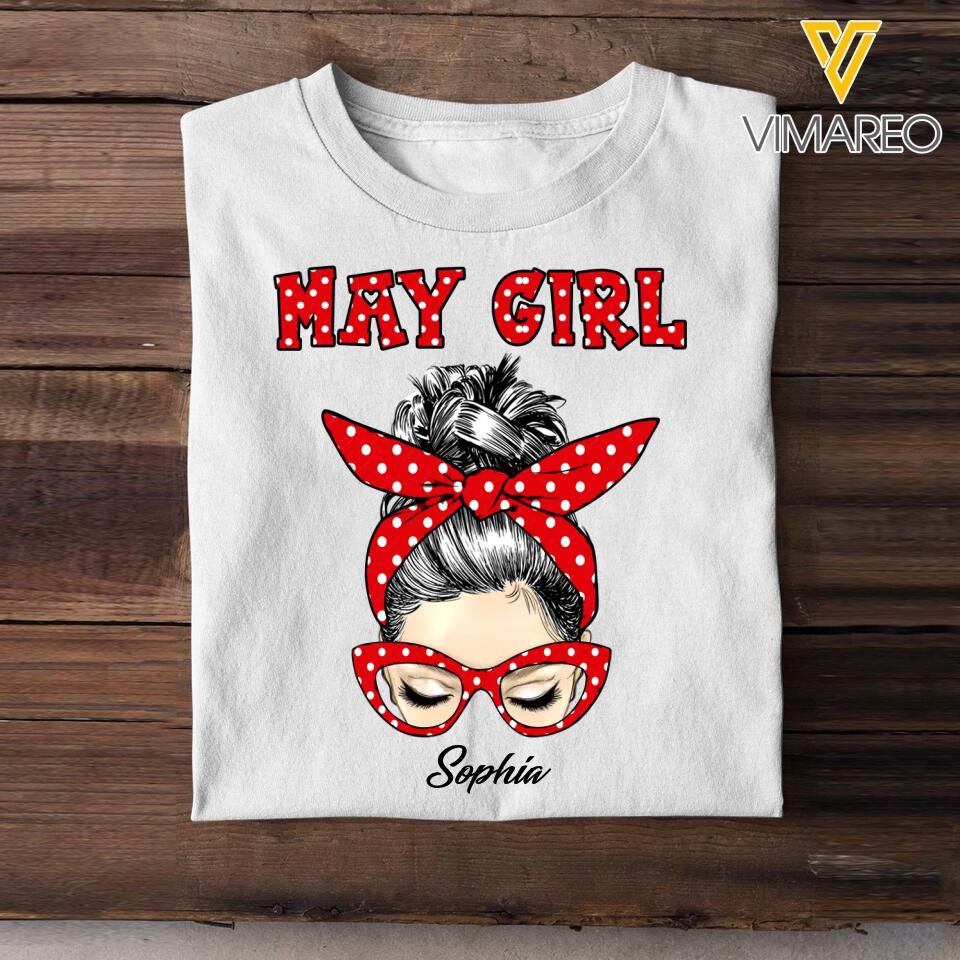 Personalized May Girl Printed Tshirt 23JAN-HQ30