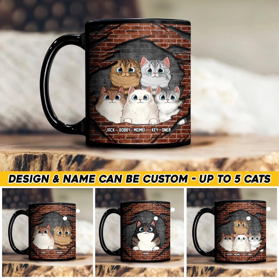 Personalized Cat Lovers Black Mug Printed 23FEB-HQ01