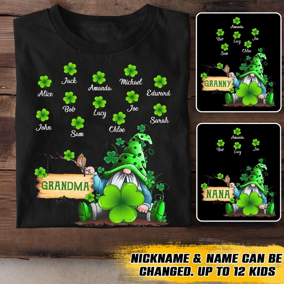 Personalized Lucky Grandma Mommy Nana Gigi Kid Name Hipppie Tshirt Printed 23FEB-VD01