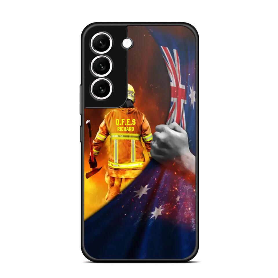 Personalized Australian Firefighter Uniform Flag Phonecase Printed 23FEB-DT01