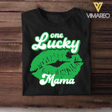 Personalized One Lucky Mama Tshirt Or Sweatshirt Printed QTHQ0302