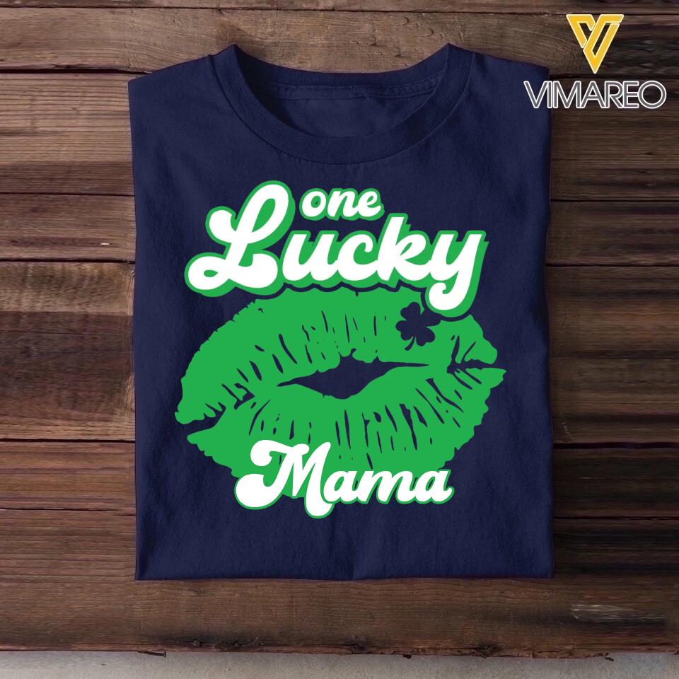 Personalized One Lucky Mama Tshirt Or Sweatshirt Printed QTHQ0302