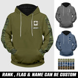 Personalized Canadian Solider/ Veteran With Name and Rank or Flag Camo Hoodie 3D Printed QTHQ0402