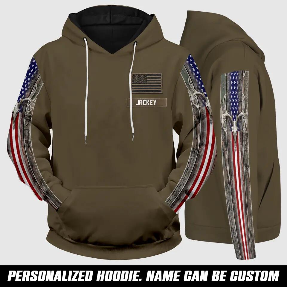 Personalized Deer Hunting Lovers  Hoodie 3D Printed QTVQ0402