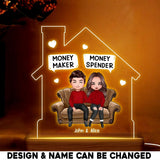 Personalized Money Maker Money Spender Couple Led Lamp Printed PNVD0602