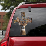 Personalized Deer Hunting Lovers God Christ Decal Printed 23FEB-VD06