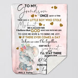 Personalized To my grandson, granddaughter Sherpa Fleece Blanket Printed QTVD1002
