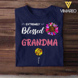 Personalized Extremely Blessed Grandma & Flowers with Kid's Name Tshirt Printed PNDT0902