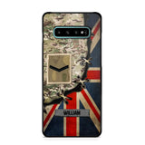 Personalized UK Soldier/ Veteran Rank Camo Flag Phonecase Printed 23FEB-DT09