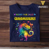 Personalized Blessed To Be Called Grandmasaurus Colorful & Kid's Name Tshirt Printed PNHQ1002