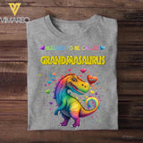 Personalized Blessed To Be Called Grandmasaurus Colorful & Kid's Name Tshirt Printed PNHQ1002
