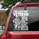 Personalized I Am An UK Veteran I Am Who I Am Rank Decal Printed QTHQ1502