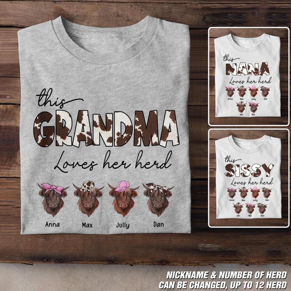 Personalized This Grandma Loves Her Herd Tshirt Printed QTDT1402