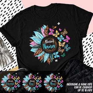 Personalized Tie Dye Leopard Sparkling Sunflower Grandma Nana Mimi Gigi Printed 23FEB-DT16