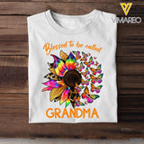 Personalized Blessed To Be Called Grandma Sunflower & Kid's Name T-shirt Printed PNHQ1602