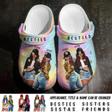 Personalized Besties Clog Slipper Shoes Printed QTDT2002