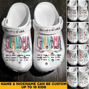 Personalized Blessed To Be Called Grandma & Kid's Name Crocs Printed 23FEB-HQ27