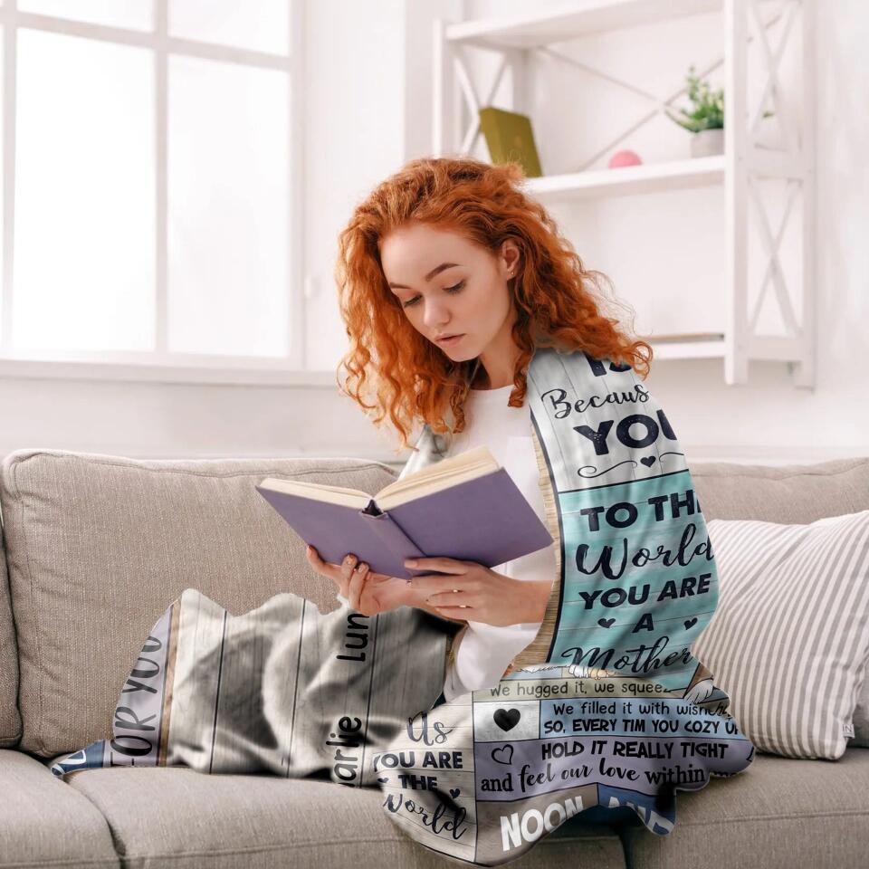 Personalized Everything We Are Is Because Of You To Dog Mom Dog Lovers Quilt Blanket Printed 23FEB-VD27