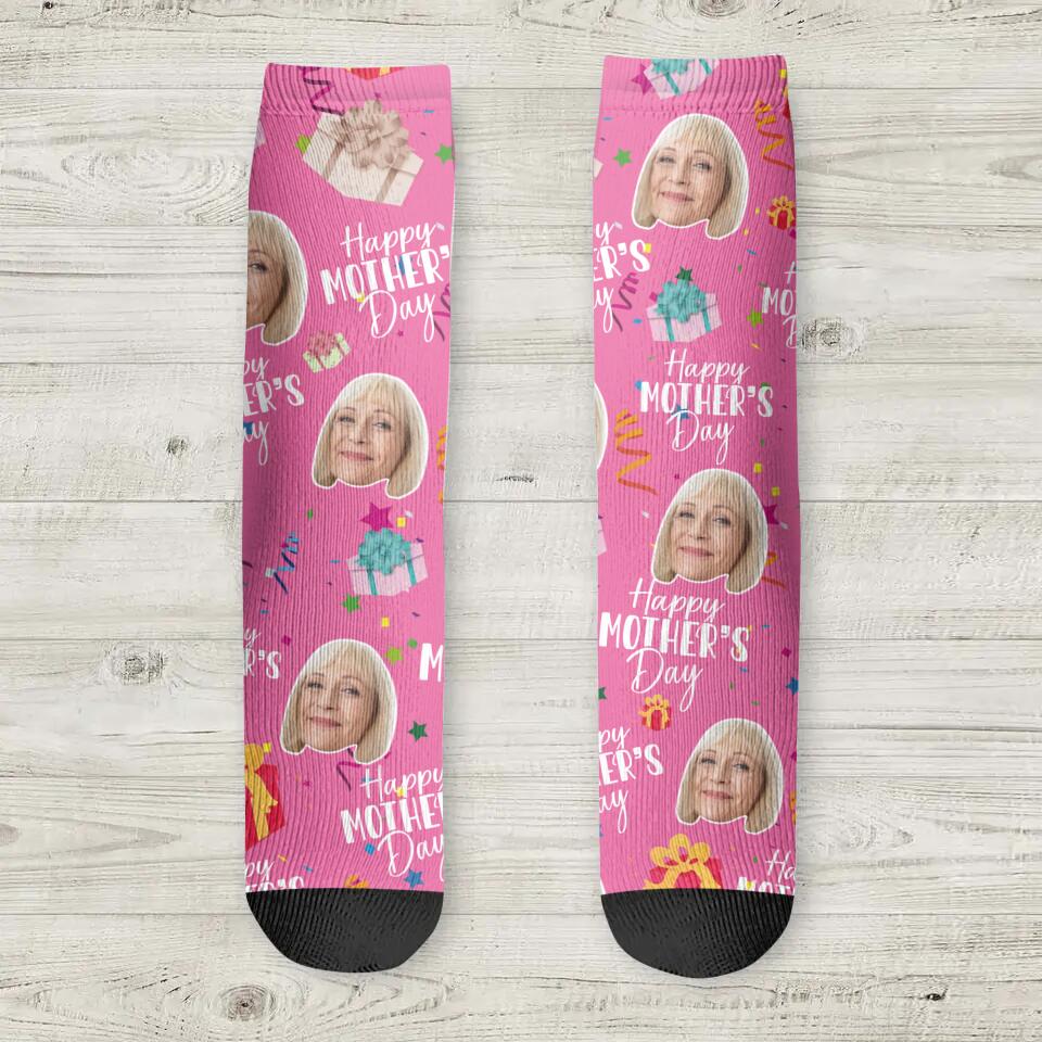 Personalized Upload Your Photo Happy Mother's Day Crew Socks Printed PNHQ1003